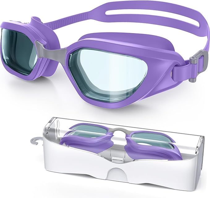 Swim Goggles, Unisex Adult Swimming Goggles Anti Fog Anti UV No Leakage Wide View for Men Women Youth-StrideForce Fitness