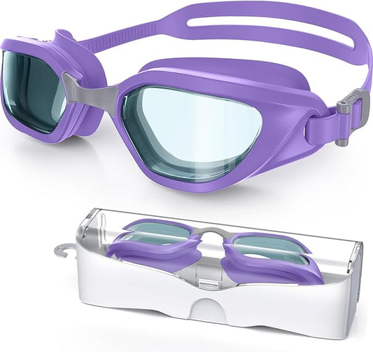 Swim Goggles, Unisex Adult Swimming Goggles Anti Fog Anti UV No Leakage Wide View for Men Women Youth-StrideForce Fitness