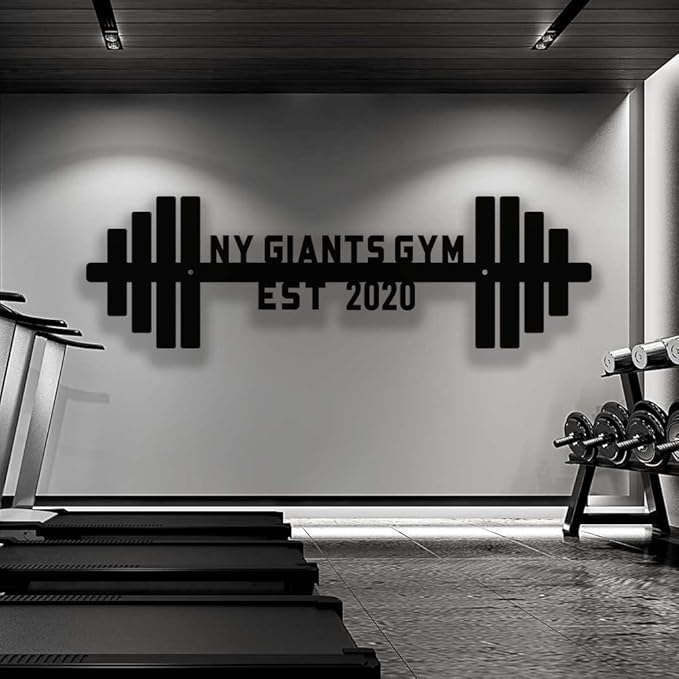 Gym Metal Sign Custom Name Workout Room Decor, Motivational Fitness Powerlifting Wall Art, Home Garage Center Personalized Gift for Women, Men, Dad, Papa, Grandpa, Mother, Sister, Girls, Steel-StrideForce Fitness