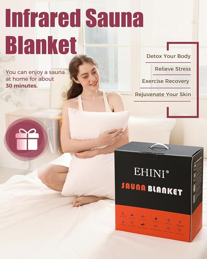 Infrared Sauna Blanket - Portable Far Infrared Sauna for Home Relaxation - PU Sauna Blanket - Infrared Blanket Sauna with 77–176 °F Temp Range（Pure Black）-StrideForce Fitness