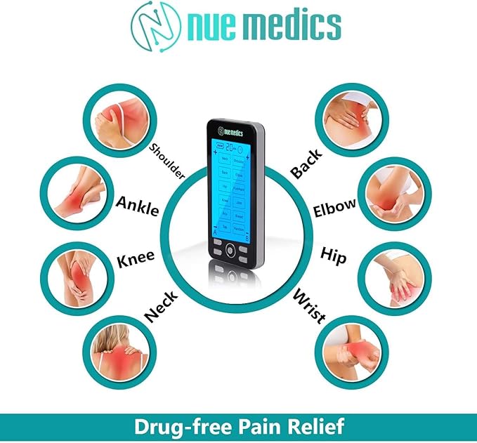 Tens Unit Machine Pulse Massager for Pain Relief, 24 Massage Modes, Rechargeable Muscle Stimulator Device with 10 Pads-StrideForce Fitness