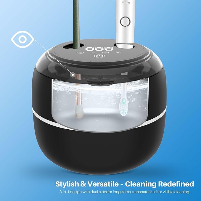 Voraiya Ultrasonic Retainer Cleaner 45kHz Retainer Cleaning Denture Pod Ultrasonic Cleaner Machine, Ultrasonic Machine for Aligner, Retainers, Mouth Guards, Night Guards, Dental Trays Braces