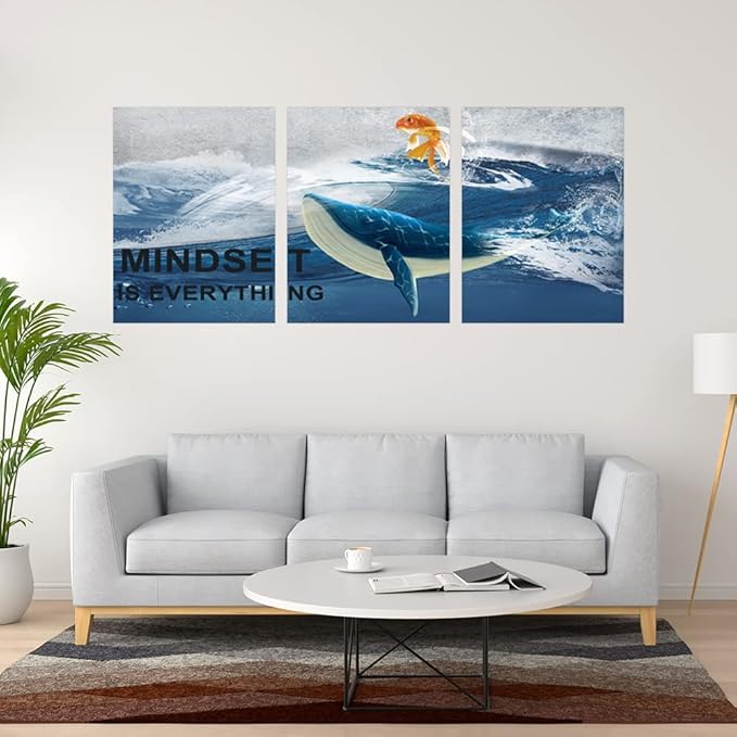 Inspirational Canvas Paintings 3 Panels Motivational Wall Art Inspirational Wall Art Entrepreneur Quotes Artwork Painting Picture for Framed Office Home Decoration Living Room Bedroom 36''W x 16''H-StrideForce Fitness