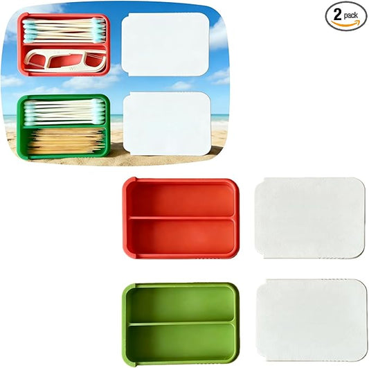 Compact Travel Case for Floss Picks & Q-Tips, 2PCS-Portable Oral Care Organizer for Toiletry Bag, Small Hygiene Storage Box for Travel & Daily Use