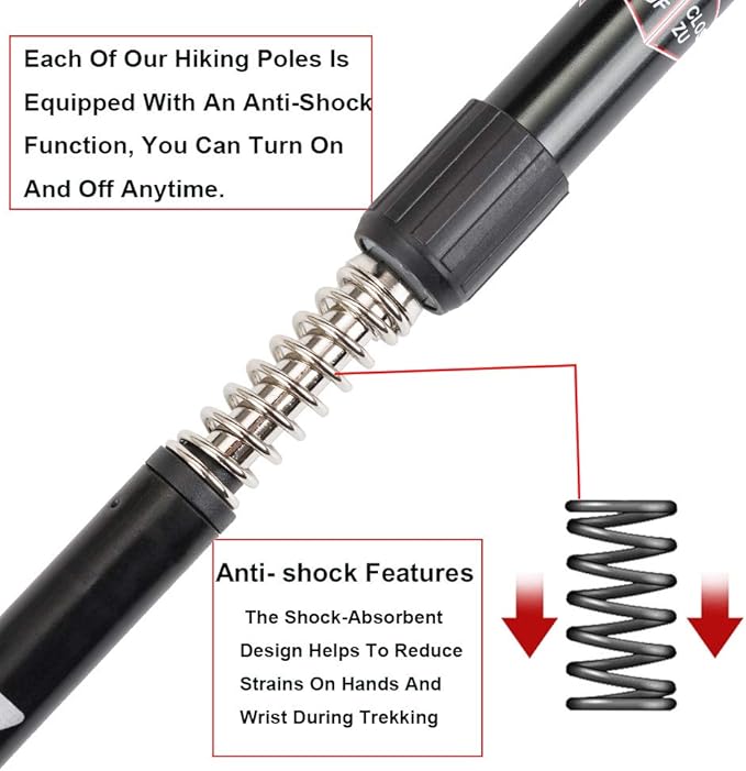 Aihoye Hiking Trekking Poles, 2 Pack Collapsible, Lightweight, Anti Shock, Walking Sticks, Adjustable Hiking Pole for Men and Women-StrideForce Fitness