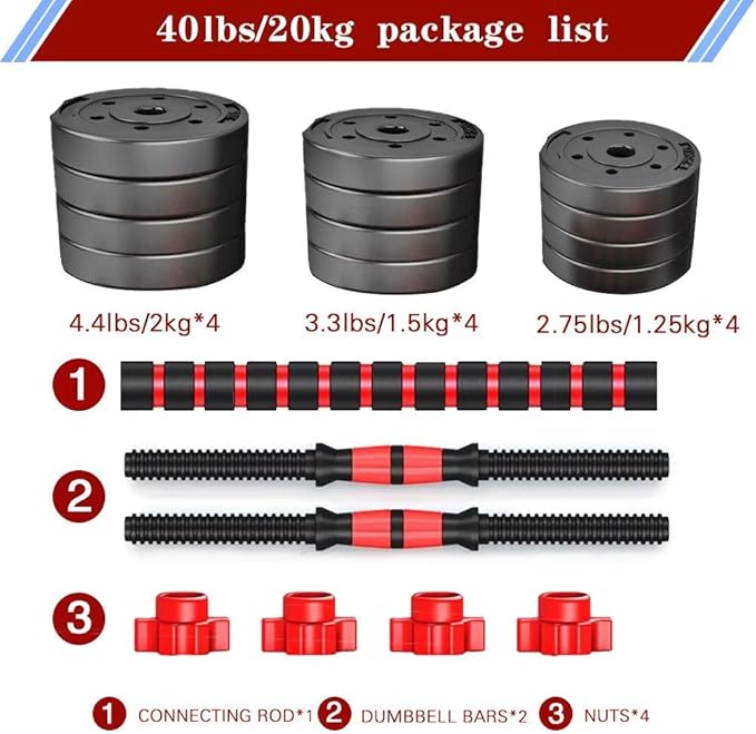 Adjustable-Dumbbells-Sets,Free Weights-Dumbbells Set of 2 Convertible To Barbell A Pair of Lightweight for Home Gym,Women and Men Equipment-StrideForce Fitness