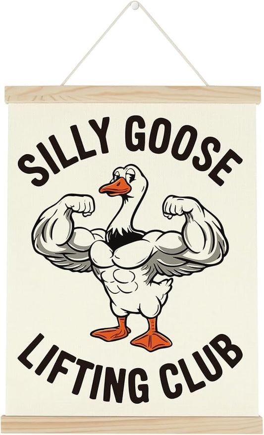 Gym Motivational Posters Funny College Dorm Posters Gifts for Guys Girls Friends SIilly Goose Lifting Club Gym Flag Wall Art Decor Sign for Home Gym Bedroom Office-StrideForce Fitness