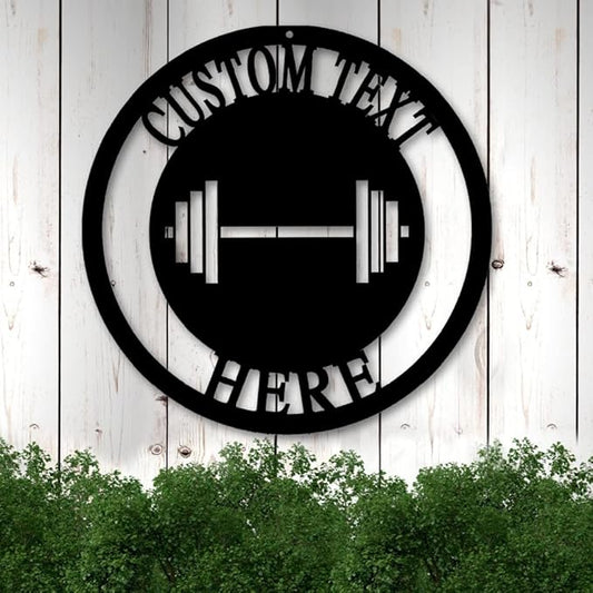 Custom Gym Metal Sign Personalized Workout Room Powerlifting Decor, Home Fitness Motivational Garage Center Wall Art, Gift for Women, Men, Dad, Papa, Grandpa, Mother, Sister, Girls, Modern Design-StrideForce Fitness