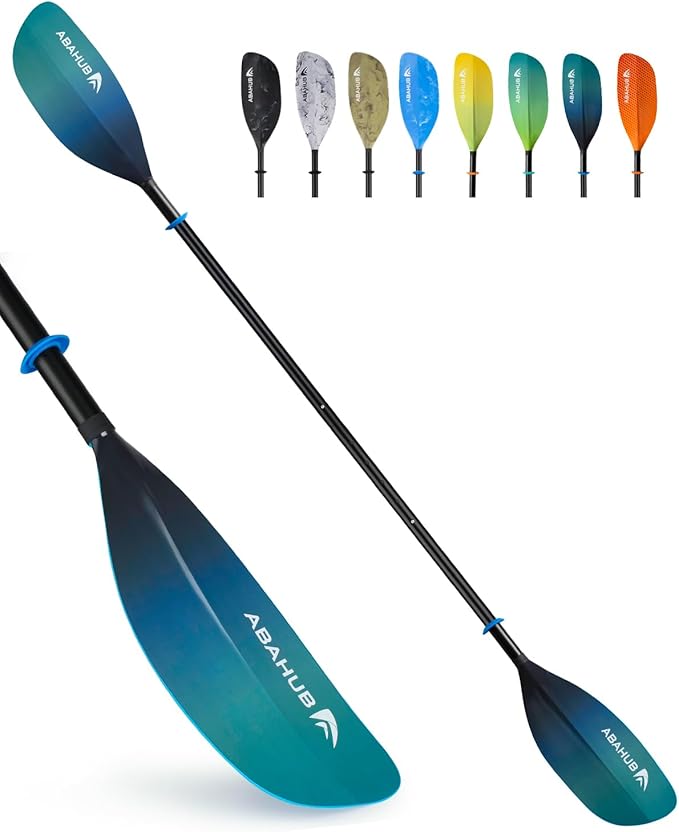 Abahub Adjustable Kayak Paddle 210-230 cm/ 230-250 cm Floating Kayaking Oars Boating Oars Canoeing Oars Black-StrideForce Fitness