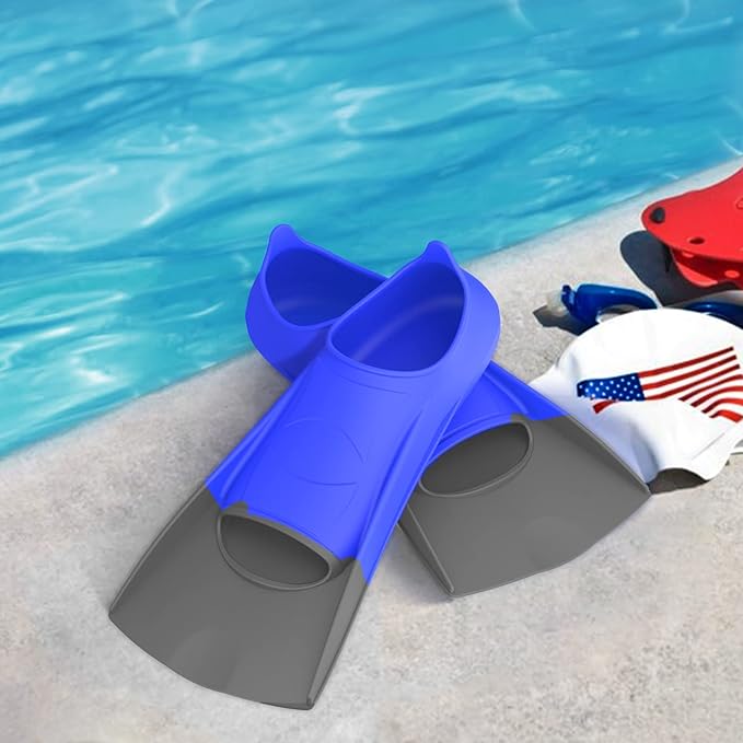 Gintenco Swim Fins, Kids Swim Training Fins for Lap Swimming, Travel Size Flippers with Mesh Bag, Silicone Swimming Fins for Kids Teens Adults Women Men-StrideForce Fitness