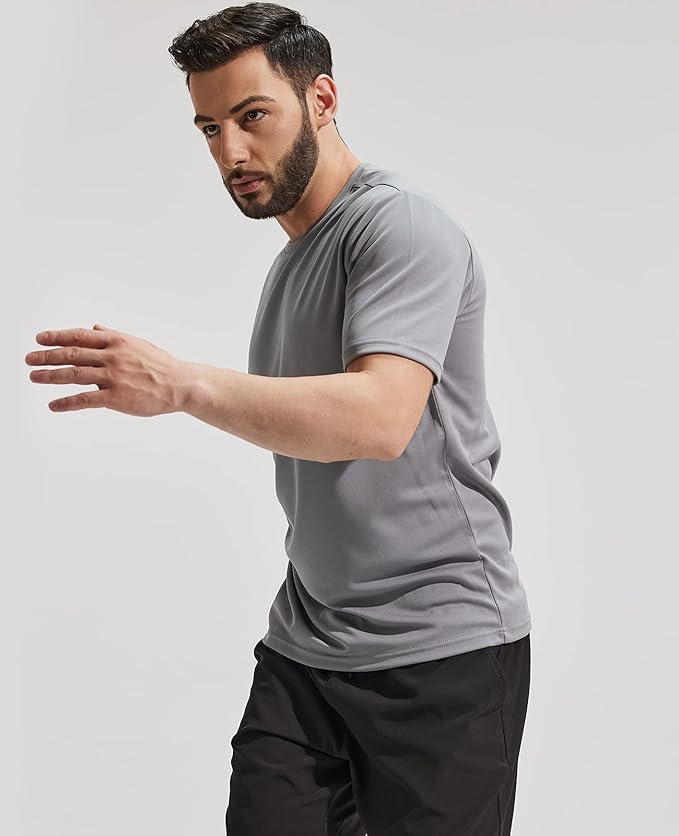 MIER Men's Quick Dry Workout Shirts Moisture Wicking Running Athletic Performance T-Shirts Recycled Polyester Top Tee-StrideForce Fitness