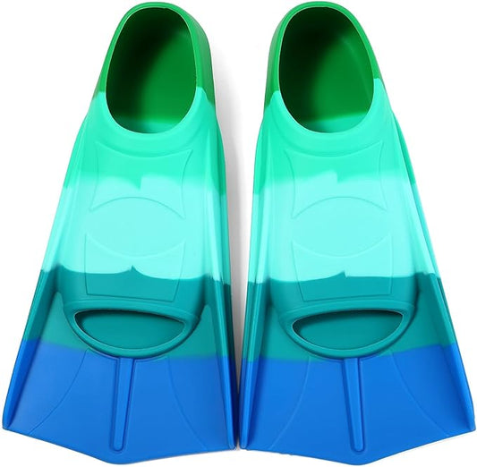 Kids Swim Fins,Short Kids Fins Youth Swimming Flippers for Lap Swimming Training for Children Girls Boys Beginners-StrideForce Fitness