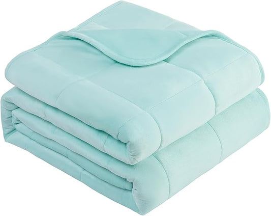 L'AGRATY Weighted Blanket - 60"x80" 15lbs Soft Breathable Heavy Blanket Minky Material with Glass Beads for Adult All-Season Summer Fall Winter Soft Thick Comfort-StrideForce Fitness