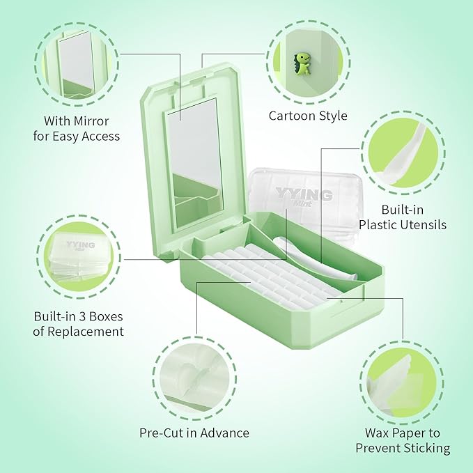 10 Box Clear Braces Wax for Teeth Precut Orthodontic Wax for Braces Aligners, Wax Dots, Hardcover Box Dental Wax with Mirror for Home Travel Office, Mint Flavored, 4Pack/Box