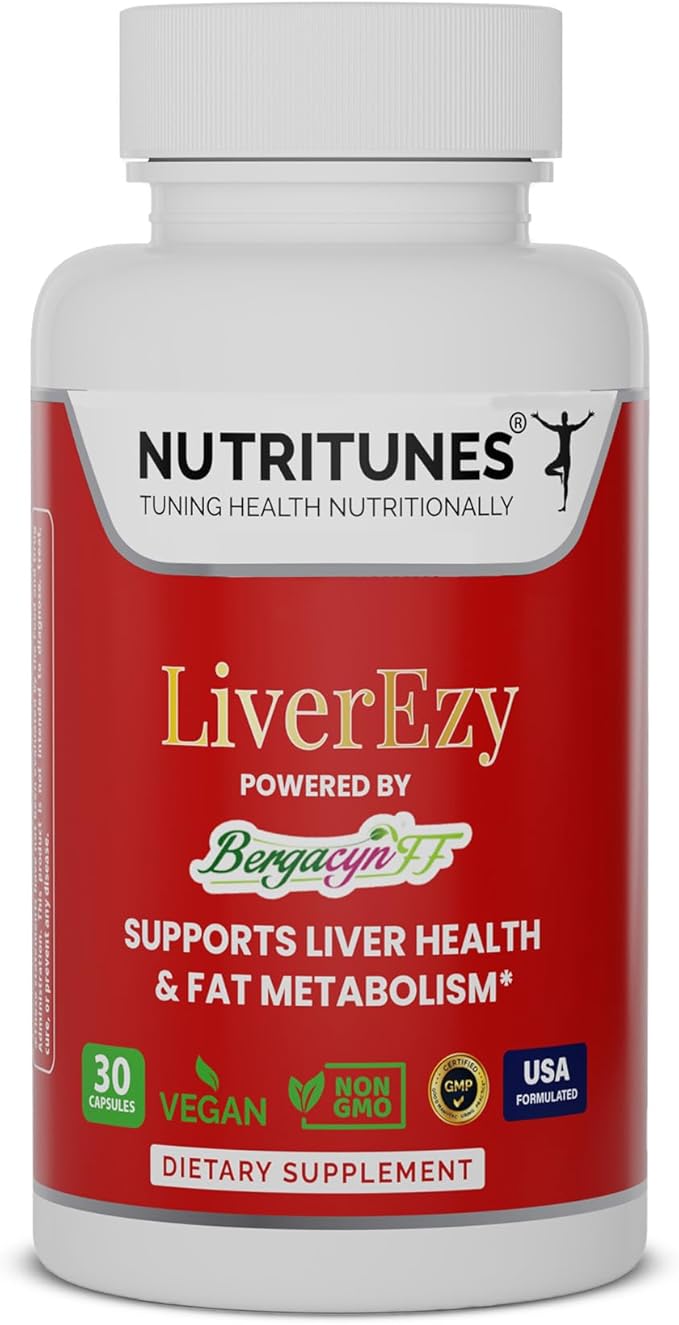 Liver Support Supplement–Supports Detox, Cleansing & Lipid Metabolism – with Bergacyn FF (Bergamot & Artichoke) – 30 LiverEzy Vegan Capsules-StrideForce Fitness