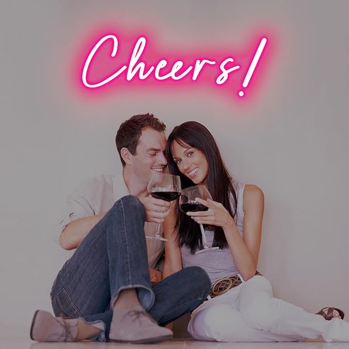 Pink Cheers Led Neon Sign USB Power Switch with Dimmable Led Cheers Sign for Wall Decor Cheer Light Up Sign Neon for Birthday Wedding Party Bar and Night Club 18.5 * 6.69in-StrideForce Fitness