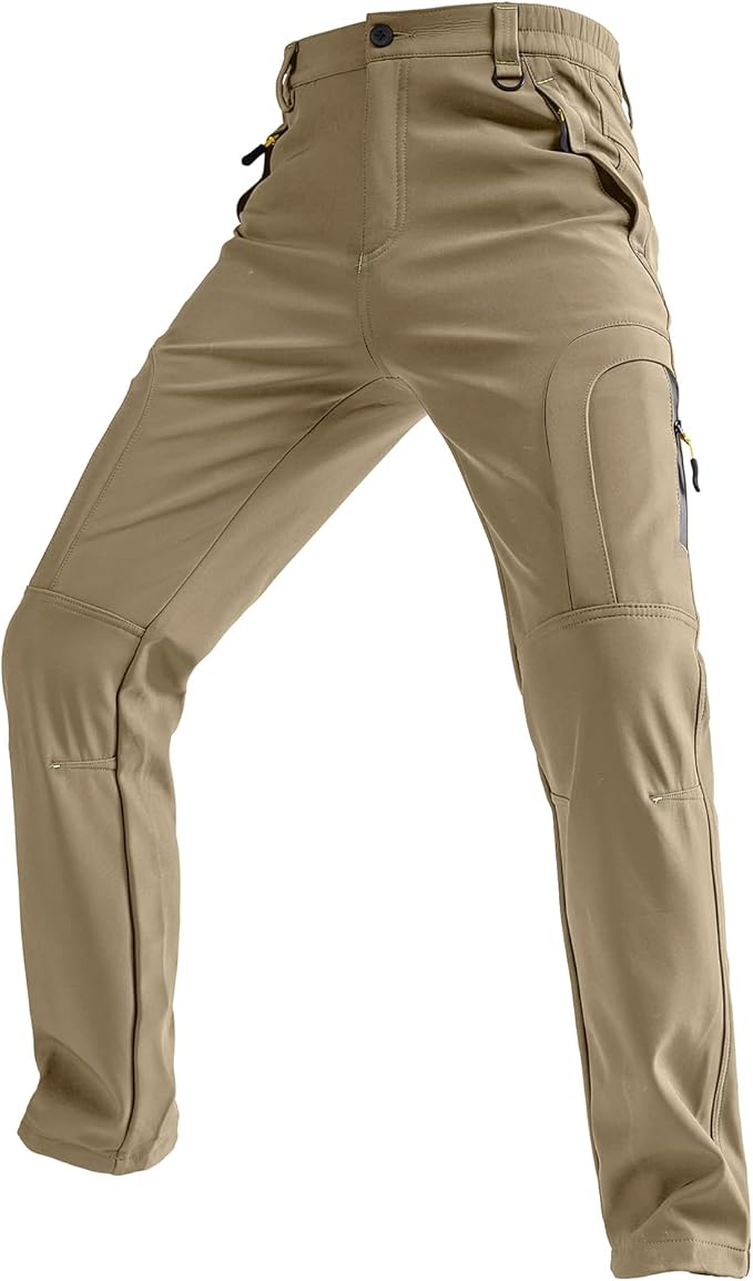 Toomett Men's hiking Snow Pants Skiing Winter Insulated Fleece lined Outdoor Water Repellent camping,walking,fishing