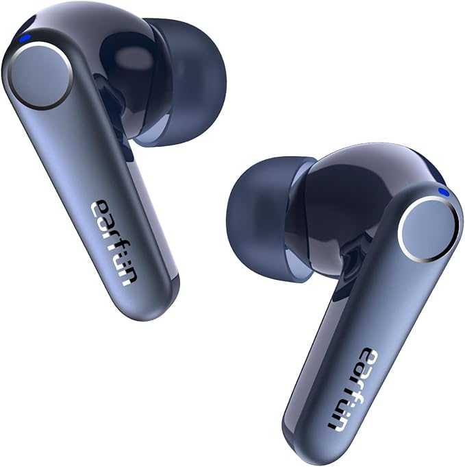 EarFun Air Pro 3 Noise Cancelling Wireless Earbuds, Qualcomm® aptX™ Adaptive Sound, 6 Mics CVC 8.0 ENC, Bluetooth 5.3 Earbuds, Multipoint Connection, 45H Playtime, App Customize EQ, Blue-StrideForce Fitness