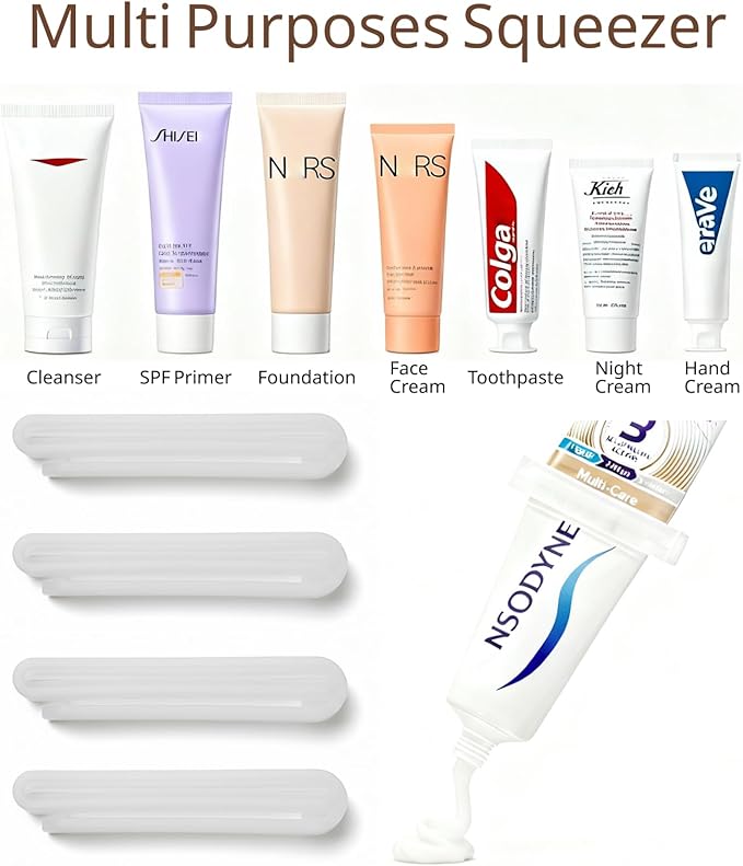 8-Pack Toothpaste Squeezer – PP Toothpaste Tube Squeezers, Toothpaste Dispenser & Tube Squeezer Tool for Bathroom, Works with Creams, Cosmetics in Tubes