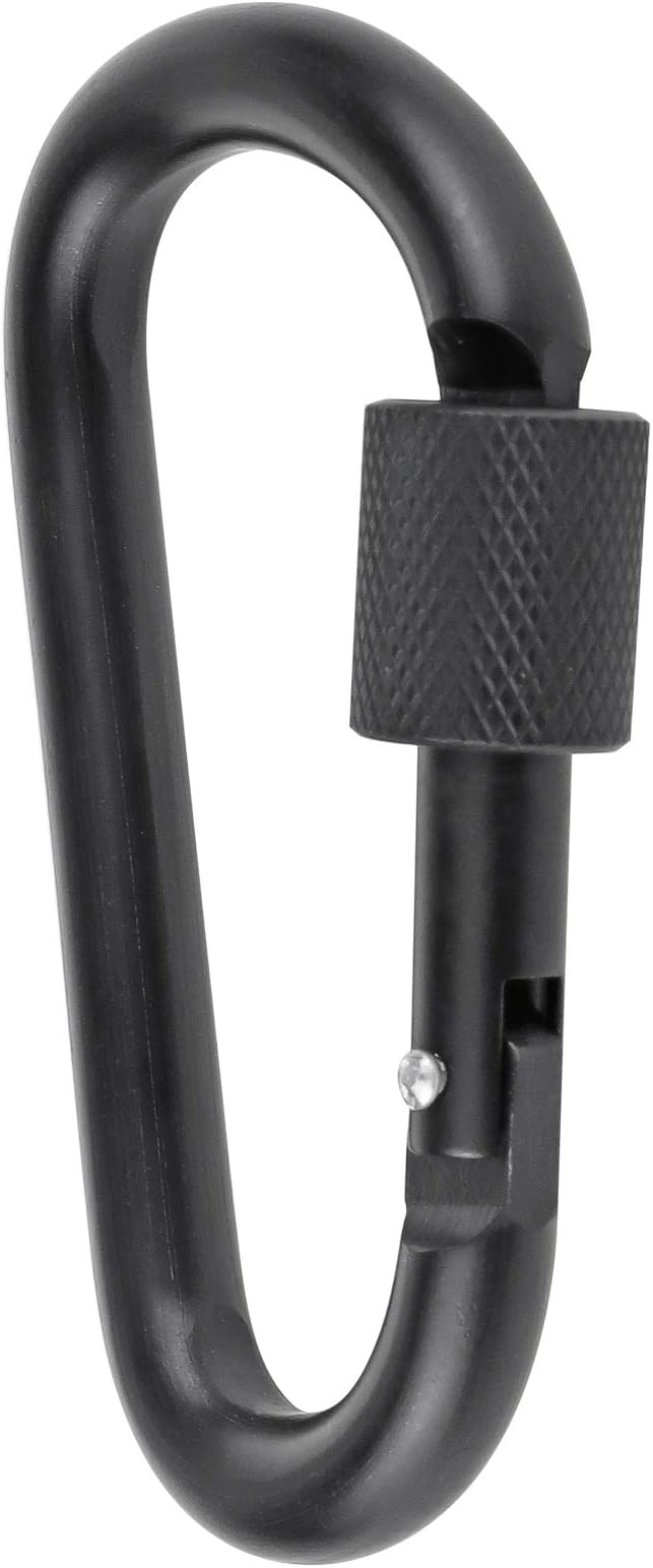 10 Pack Aluminum D Ring Key Rings Hiking Clips Locking Carabiner for Hiking Camping Fishing and Outdoor Use，Clips with Screw Gate Multicolored-StrideForce Fitness