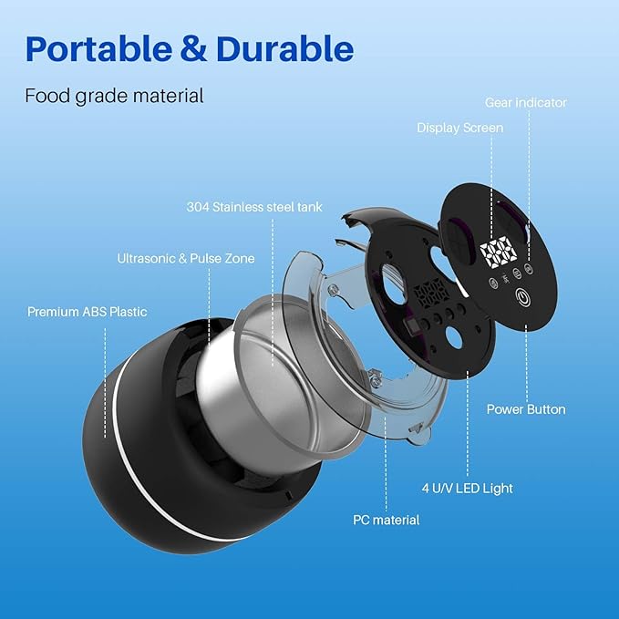 Voraiya Ultrasonic Retainer Cleaner 45kHz Retainer Cleaning Denture Pod Ultrasonic Cleaner Machine, Ultrasonic Machine for Aligner, Retainers, Mouth Guards, Night Guards, Dental Trays Braces