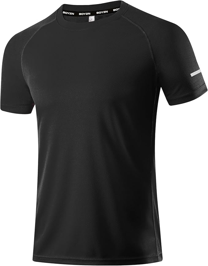 Boyzn 1, 3, 5 or 7 Pack Men's Workout Running Shirts, Dry Fit Moisture Wicking T-Shirt, Gym Athletic Short Sleeve Tee Shirts-StrideForce Fitness