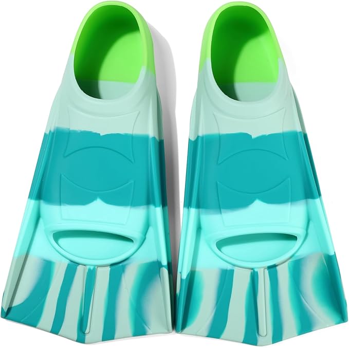 Kids Swim Fins,Short Kids Fins Youth Swimming Flippers for Lap Swimming Training for Children Girls Boys Beginners-StrideForce Fitness