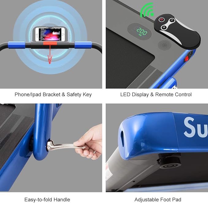 GYMAX Walking Pad, 2 in 1 Free Installation Under Desk Treadmill with Smart App, Remote Control & LED Display, 2.25HP Foldable Portable Compact Running Machine for Small Spaces Home Office-StrideForce Fitness