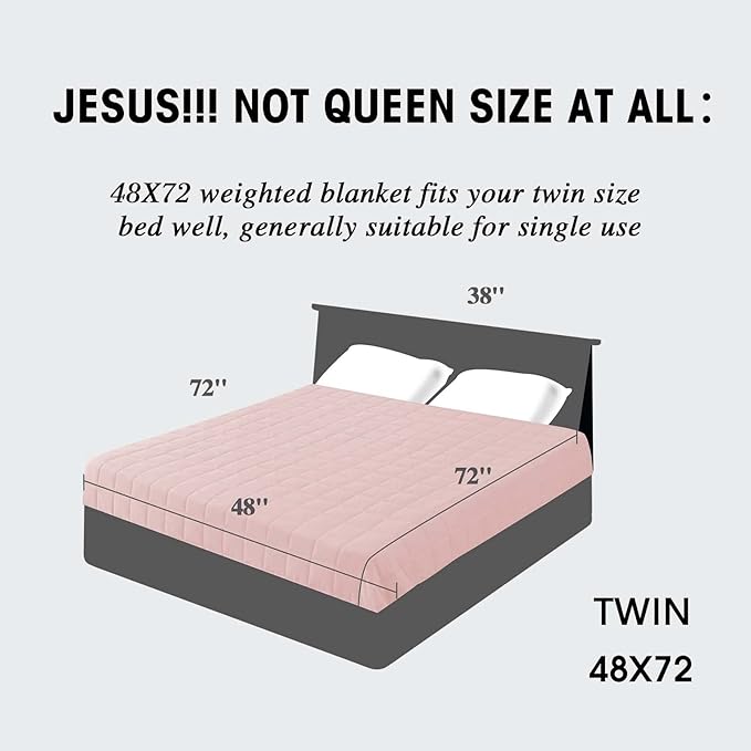 yescool Weighted Blanket for Adults (15 lbs, 48" x 72", Pink) Cooling Heavy Blanket for Sleeping Perfect for 140-160 lbs, Twin Size Breathable Blanket with Premium Glass Bead, Machine Washable-StrideForce Fitness