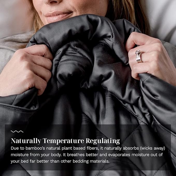 LUXOME Lightweight Blanket | 100% Rayon (Viscose) from Bamboo Fabric & Fill | King/Cal King - 98"x92" | Thermal-Regulating | Charcoal-StrideForce Fitness