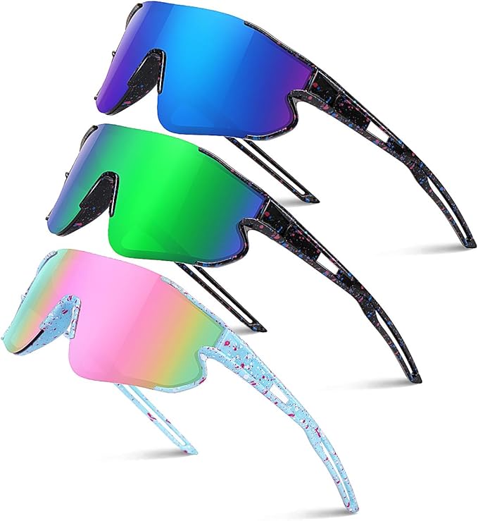 Kids Baseball Sunglasses for Boys Girls Youth Softball Cycling Sports Sunglasses UV400 Protection Age 5-12-StrideForce Fitness