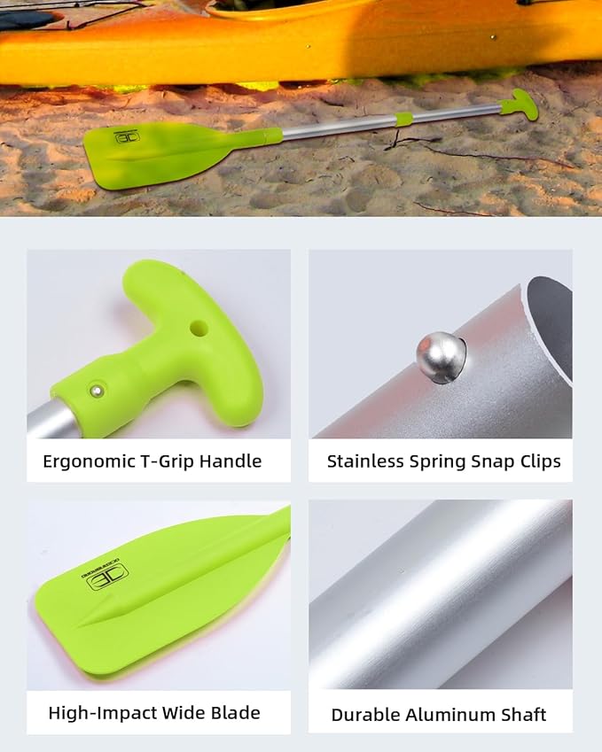 OCEANBROAD Telescoping Emergency Paddle 21''-42''（Assembling Required）/26''-54'' Aluminium Shaft for Kayaking Boating Canoeing River Tubing-StrideForce Fitness