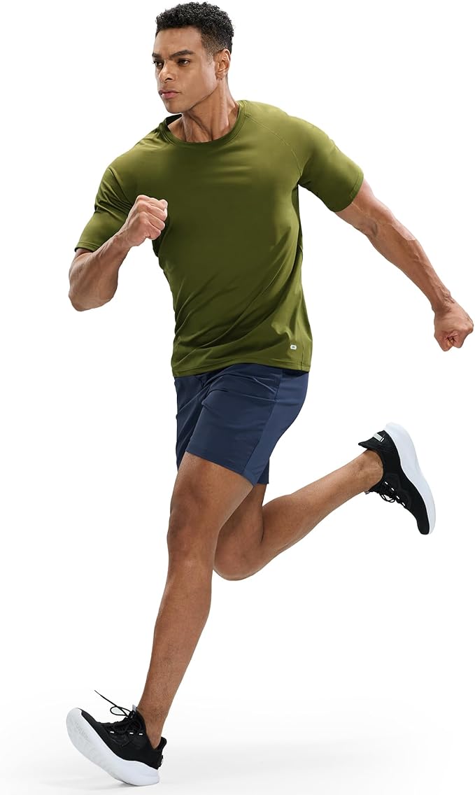 MIER Men's Dry Fit Workout T-Shirts Athletic Running Tee Short Sleeve Crew Neck Gym Tops, Polyester, Moisture Wicking-StrideForce Fitness