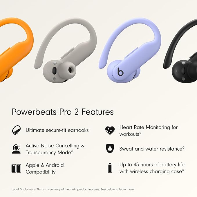 Beats Powerbeats Pro 2 - Wireless Bluetooth Earbuds with USB-C Charging Cables (1.5 m) - Quick Sand-StrideForce Fitness