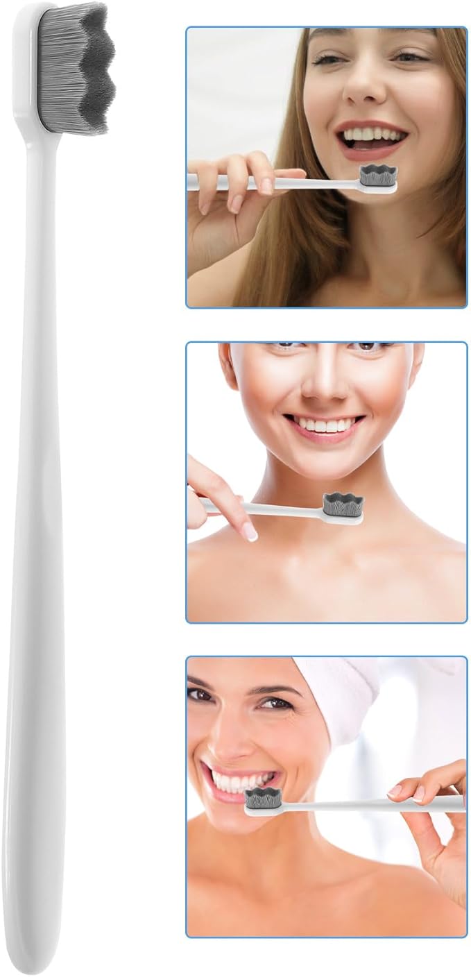 TEHAUX Super Soft Toothbrushes for Adults and 4Pcs Extra Soft Bristles Manual Toothbrush Set with Small Head Portable for Sensitive Gums and Daily Oral Care