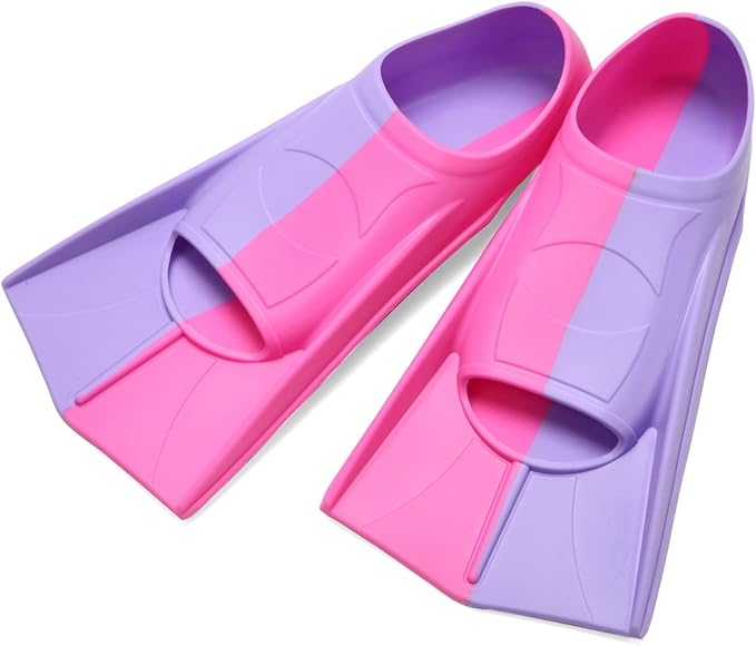 Kids Swim Fins,Short Kids Fins Youth Swimming Flippers for Lap Swimming Training for Children Girls Boys Beginners-StrideForce Fitness