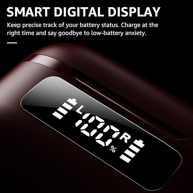 TOZO NC9 Hybrid Active Noise Cancelling Wireless Earbuds, 6 Mics ENC Clear Call, IPX8 Waterproof, in Ear Bluetooth 5.3 Headphones Stereo Bass Ear Buds 59H Playtime with LED Display 32 EQs via APP-StrideForce Fitness