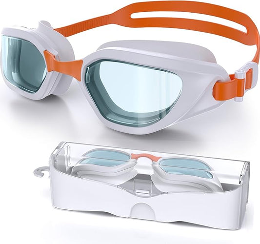 Swim Goggles, Unisex Adult Swimming Goggles Anti Fog Anti UV No Leakage Wide View for Men Women Youth-StrideForce Fitness