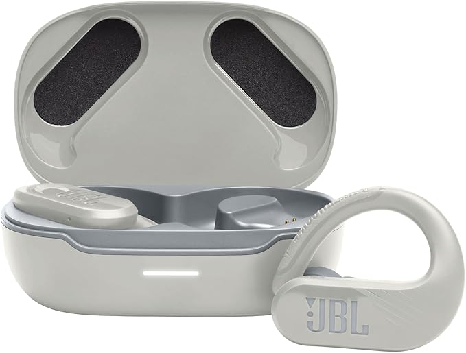 JBL Endurance Peak 3 - Dust and Water Proof (IP68) True Wireless Active Earbuds, Pure Bass Sound, Up to 50 Total Hours of Playback with Speed Charge, Ambient Aware & Talk Thru (White)-StrideForce Fitness