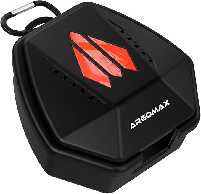 ARGOMAX Sports Lip Guard Case with Clip, Specializing Storage of Mouthguards with Lip Protection. Compatible with Various Brands of Football Lip Guard, Black+Orange.-StrideForce Fitness