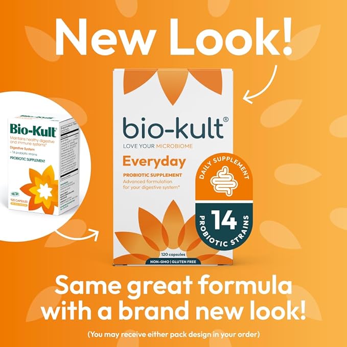 Bio-Kult Everyday Probiotics | 14 Strains | Adult Probiotic Supplement | Non-GMO, Gluten-Free | 120 Capsules-StrideForce Fitness
