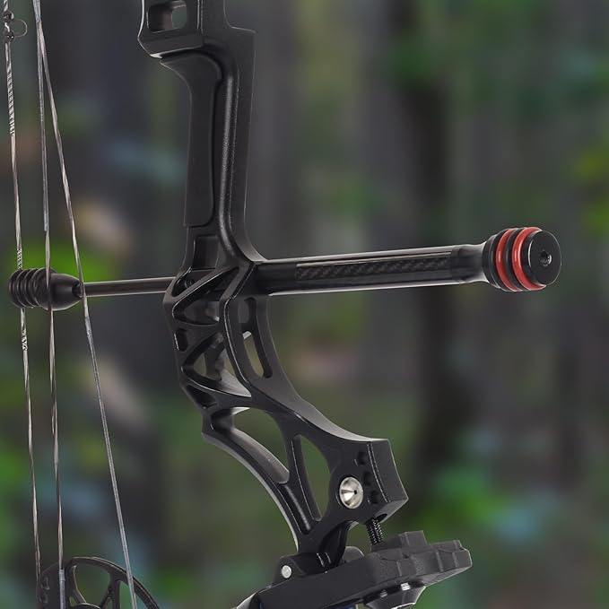 Archery 6″/8″ Bow Stabilizer- Carbon Fiber Bow Balance Bar with Damping System for Compound/Recurve Bow Hunting Archery Accessory Equipment-StrideForce Fitness