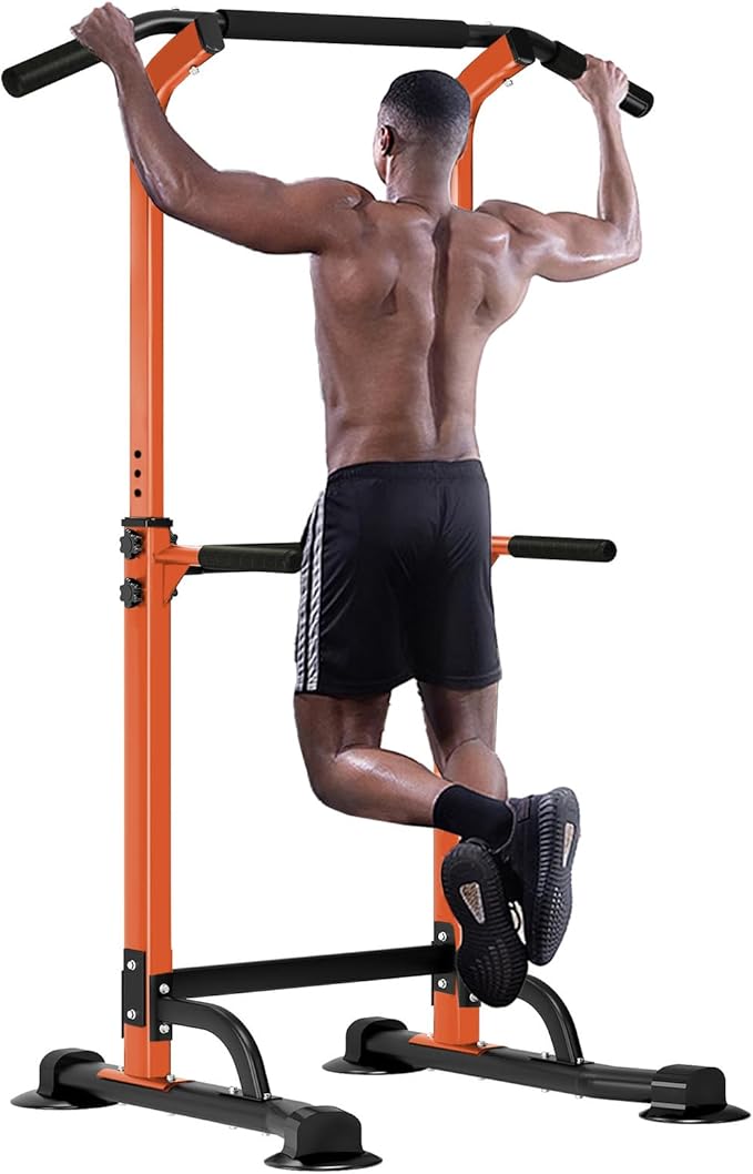 SogesHome Power Tower Pull Up Bar and Dip Station Adjustable Height Dip Stand Multi-Functional Strength Training Fitness Workout Station-StrideForce Fitness