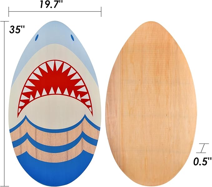 seething 35 Inch Skimboard with High Gloss Coat Wood Skim Board for Beginners,Kids, Teenagers, Adults and All Skimming-StrideForce Fitness