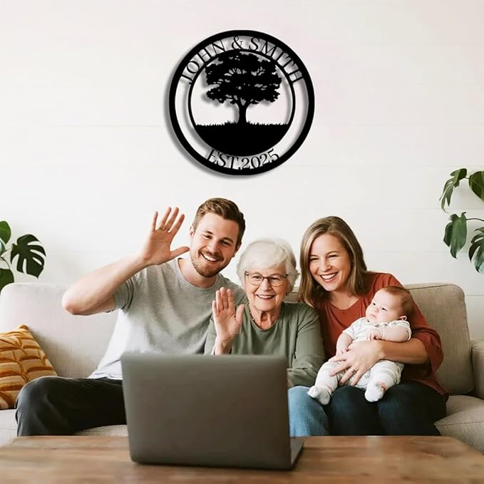 Tree of Life Metal Name Sign | Custom Metal Signs | Personalized Wall Art | Wedding Gift Indoor Decor Gift for Women, Men, Wife, Parents, Couple-StrideForce Fitness