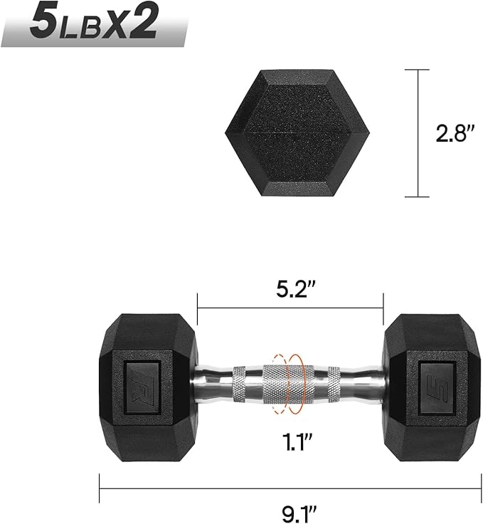 RitFit 5-650 LBS PVC Encased Hex Dumbbell Sets with Optional Rack for Home Gym, Hand weight with Chrome Handle for Strength Training, Workouts-StrideForce Fitness
