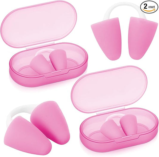 2 Pack Nose Plugs for Swimming for Adults and Kids (Age 7-12), Waterproof Soft Silicone Swimming Protectors Nose Block Nostril Plugs for Swimmers Surfers Water Sports-StrideForce Fitness