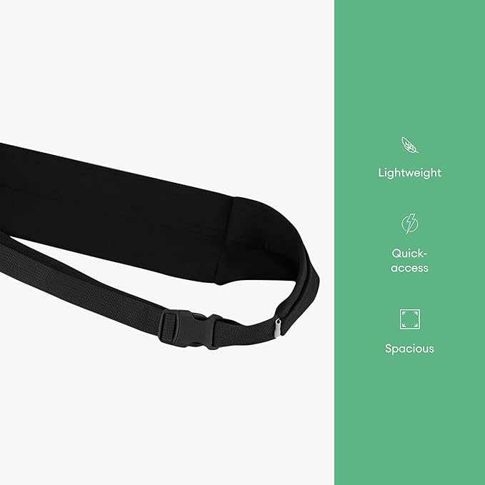 2XU Unisex Run Belt Black - Lightweight and Adjustable Fitness Waist Pack for Running, Jogging, and Outdoor Activities - Securely Holds Phone, Keys, and Essentials - One Size-StrideForce Fitness