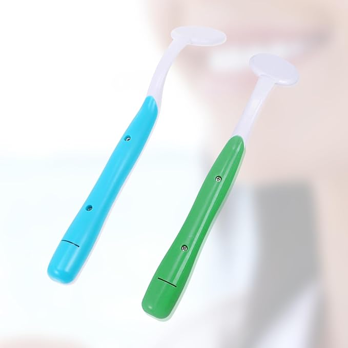 LED Dental Mirror with Light – Oral Inspection Tool for Teeth, Gums & Tongue – Anti-Fog Reusable Mouth Mirror for Home Dental Care, Hygiene Check & Oral Cleaning – Dentist Tool by ARSUK – 2 Pack