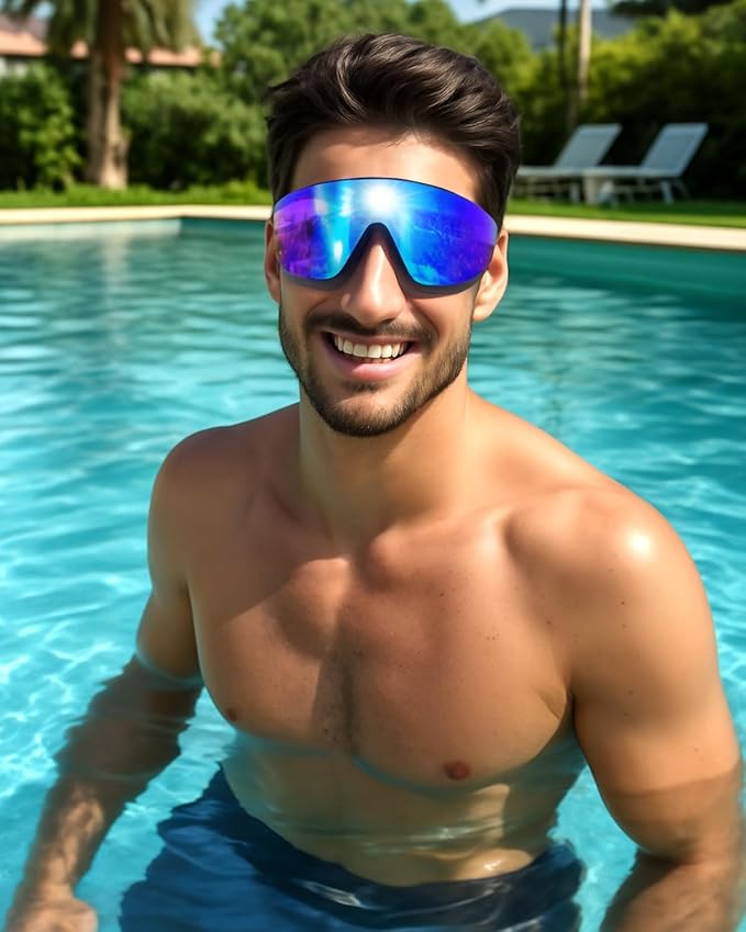 Swim Goggles, Frameless Wide View Swimming Goggles, Anti-Fog Anti-UV No Leaking Pool Goggles for Men Women Adult-StrideForce Fitness